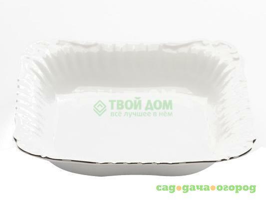 Фото Салатница Porcelaine czech gh квадратный 21см платиновая отводка (IW B357 SQ21)