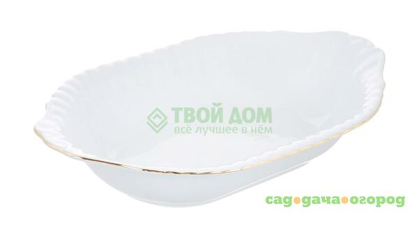 Фото Блюдо Porcelaine czech gh Блюдо овальное глубокое 33см золотая отводка (IW B164 DISH33)