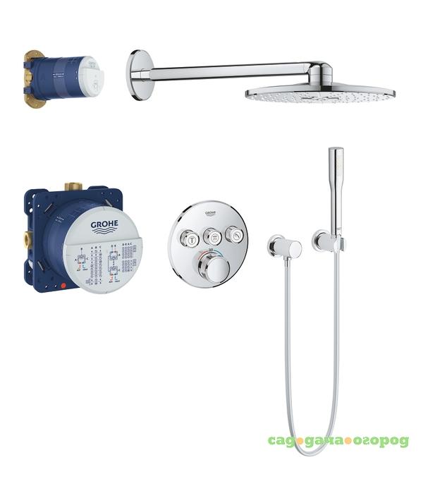 Фото Душевая система GROHE Grohtherm SmartControl Perfect с душевым гарнитуром и верхним душем Rainshower SmartActive 310, хром (34705000)