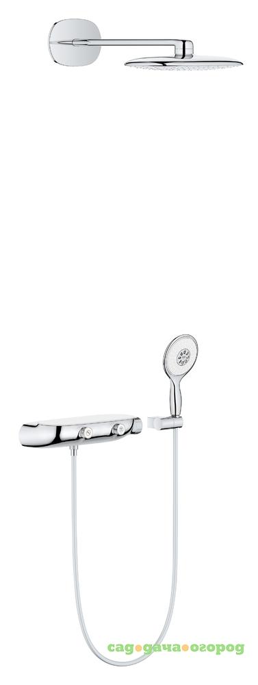 Фото Душевая система GROHE Rainshower SmartControl 360 MONO с термостатическим смесителем, 2 режима верхнего душа, (без встраиваемой части), хром (26446000)