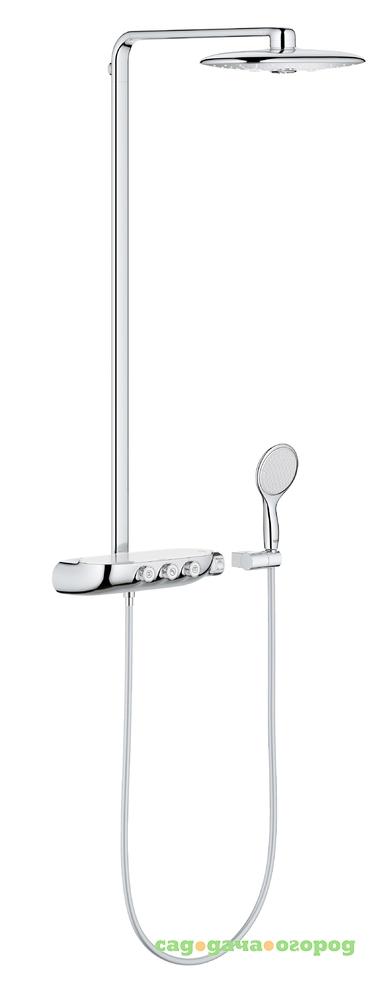 Фото Душевая система GROHE Rainshower SmartControl 360 DUO с термостатическим смесителем для настенного монтажа, 3 режима верхнего душа, хром (26250000)