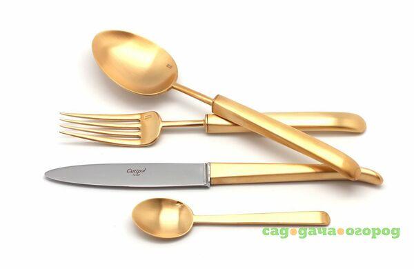 Фото Набор приборов Cutipol CARRE GOLD 9132-72 72 предмета матовый