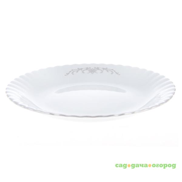 Фото Тарелка мелких 21см платиновый вензель Porcelaine czech gh