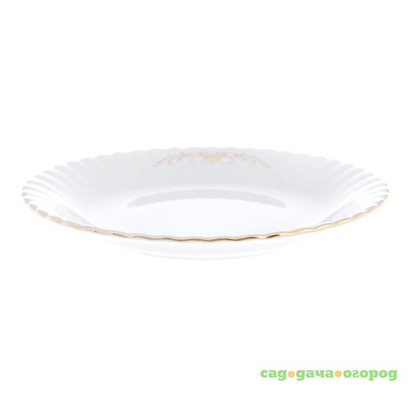 Фото Тарелка мелкая 21см золотой вензель Porcelaine czech gh