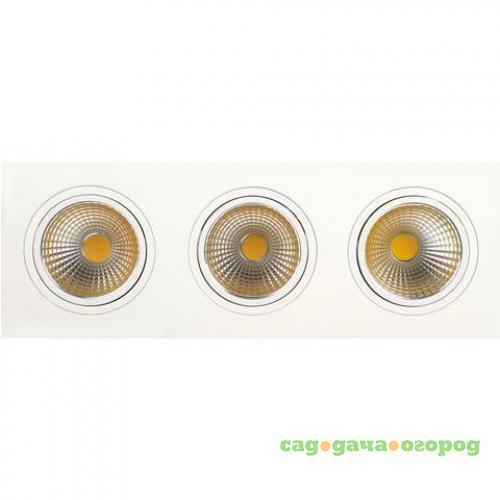 Фото Встраиваемый светодиодный светильник Horoz 3X10W 6400К белый 016-022-0030 (HL6713L)