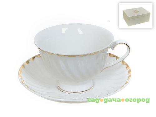 Фото Чайный набор Best Home Porcelain, Золотая волна, 4 предмета