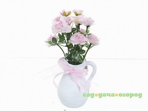 Фото Декоративные цветы в горшке Gloria Garden, Розовый букет, 13*14*25 см