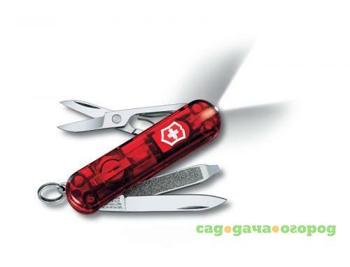 Фото Нож-брелок VICTORINOX, Swiss Lite, 5,8 см, 7 функций, красный, полупрозрачный корпус