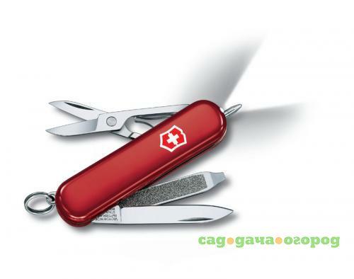 Фото Нож-брелок VICTORINOX, Signature Lite, 5,8 см, 7 функций, красный