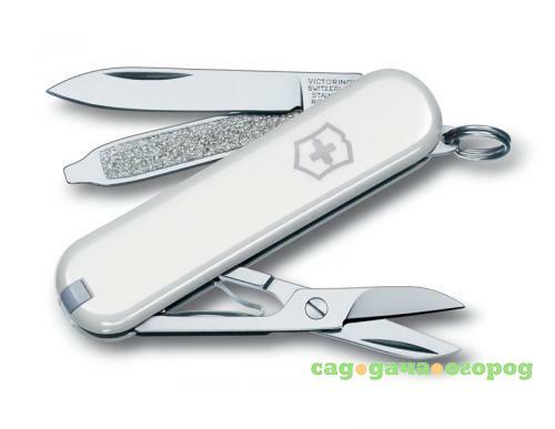 Фото Нож-брелок VICTORINOX, Classic, SD, 5,8 см, 7 функций, белый