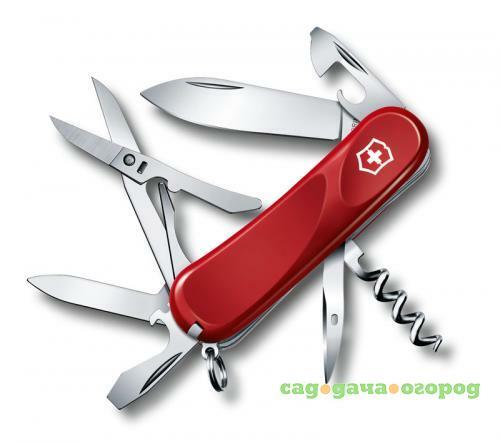 Фото Перочинный нож VICTORINOX, Evolution S14, 8,5 см, 14 функций, красный