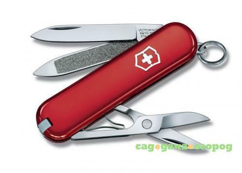 Фото Нож-брелок VICTORINOX, Classic, 5,8 см, 7 функций, красный