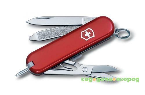 Фото Нож-брелок VICTORINOX, Signature, 5,8 см, 7 функций, красный