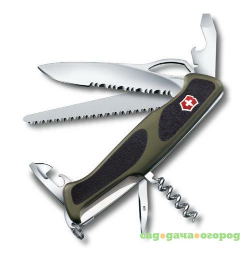 Фото Перочинный нож VICTORINOX, RangerGrip, 13*22,5 см, 12 функций, зеленый