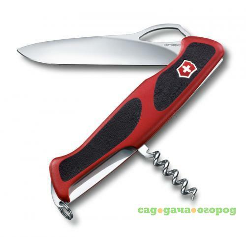 Фото Перочинный нож VICTORINOX, RangerGrip, 13 см, 5 функций, красный, с фиксатором