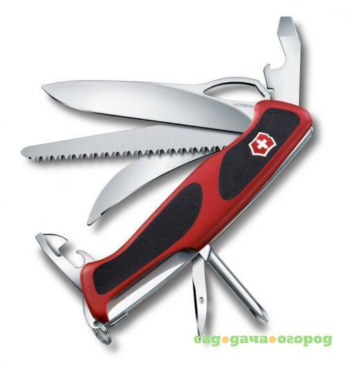 Фото Перочинный нож VICTORINOX, RangerGrip, Hunter, 13 см, 13 функций, красный/черный