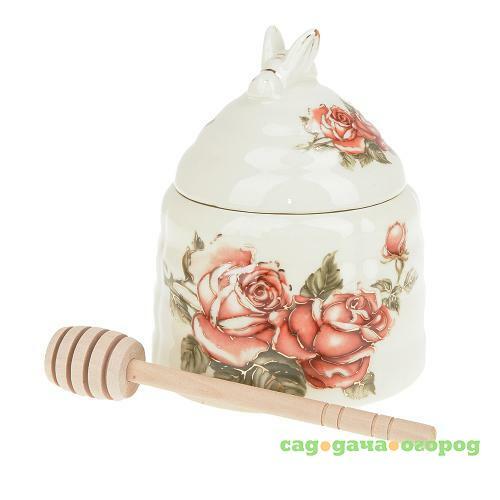 Фото Банка для меда Best Home Porcelain, Рубиновые розы, 10*14*13 см