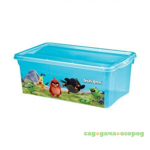 Фото Ящик для хранения ANGRY BIRDS, 33*19*12 см, голубой