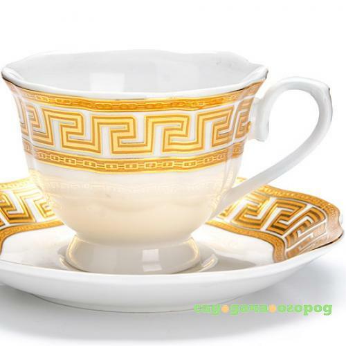 Фото Кофейный набор LORAINE, 12 предметов, белый, золотой узор