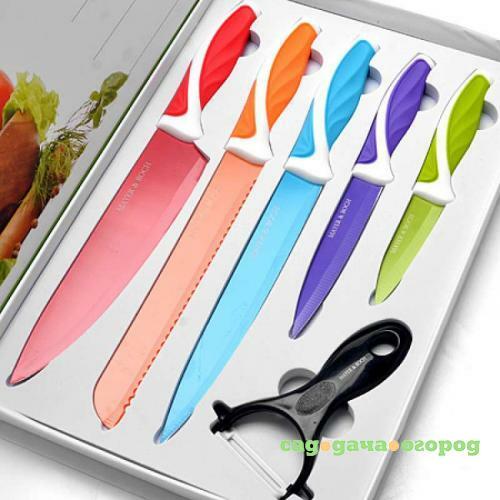 Фото Набор кухонных ножей MAYER & BOCH, 6 предметов, силикон