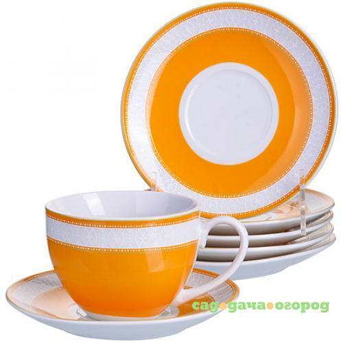 Фото Чайный набор LORAINE, 12 предметов, оранжевый