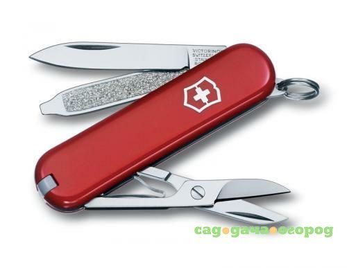 Фото Нож-брелок VICTORINOX, Classic, SD, 5,8 см, 7 функций, красный