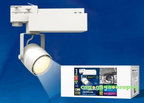Фото Трековый светодиодный светильник (UL-00002361) Uniel ULB-M08H-24W/WW White