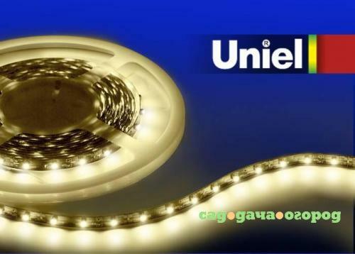 Фото Светодиодная лента Uniel (04901) 3M теплый белый 14.4W ULS-3528-60LED/m-8mm-IP20-DC12V-4,8W/m-3M-WW