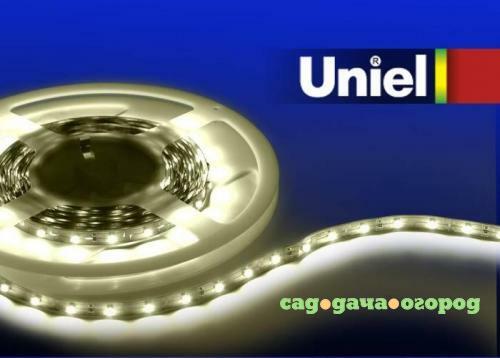 Фото Светодиодная лента Uniel (04909) 3M теплый белый 14.4W ULS-3528-60LED/m-8mm-IP33-DC12V-4,8W/m-3M-WW