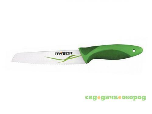Фото Нож для хлеба FRYBEST, 15 см, зеленая ручка