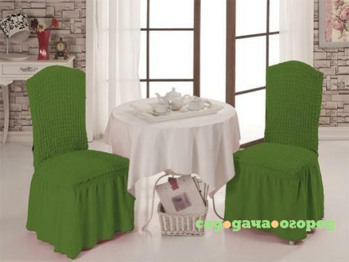 Фото Набор чехлов для стульев BULSAN, зеленый, 2 предмета