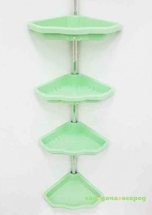 Фото Полка для ванной PRIMANOVA, 135-260 см, 4 яруса, угловая, зеленый