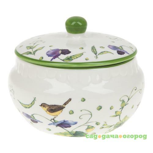 Фото Банка для сыпучих продуктов Best Home Porcelain, Луговой горошек, 0,5 л