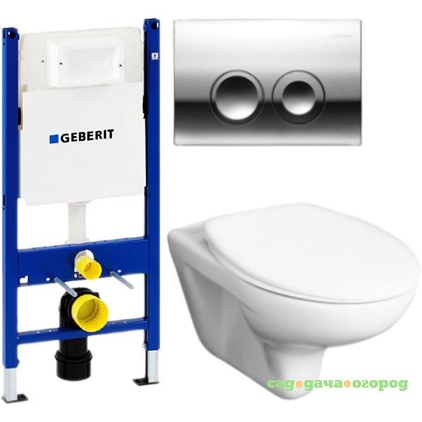 Фото Mateo 346200000 с инсталляцией Geberit Duofix Delta UP100 458.124.21.1 с сиденьем Микролифт и клавишей смыва Хром