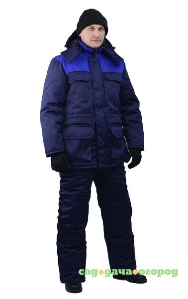 Фото Зимний костюм для работы URSUS БУРАН т-синий с васильковым (Смесовая ткань)