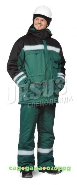 Фото Зимний костюм для работы URSUS Зимник т-зеленый с черным (Смесовая ткань) -25°C