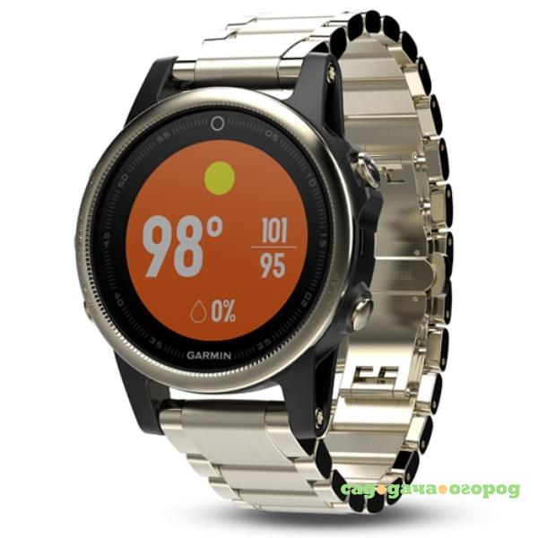 Фото Спортивный навигатор Garmin FENIX 5S SAPPHIRE золотистые с металлическим браслетом (010-01685-15)