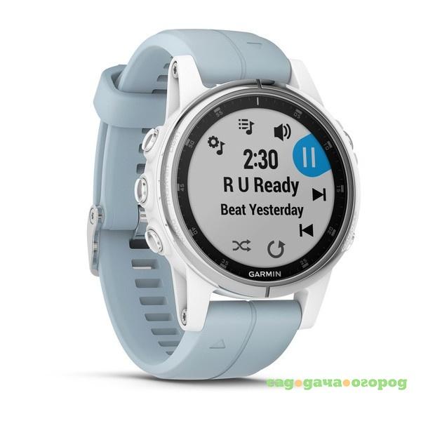 Фото Спортивный навигатор Garmin FENIX 5S Plus,Glass,Wht w/Sea FoamBnd (010-01987-23)