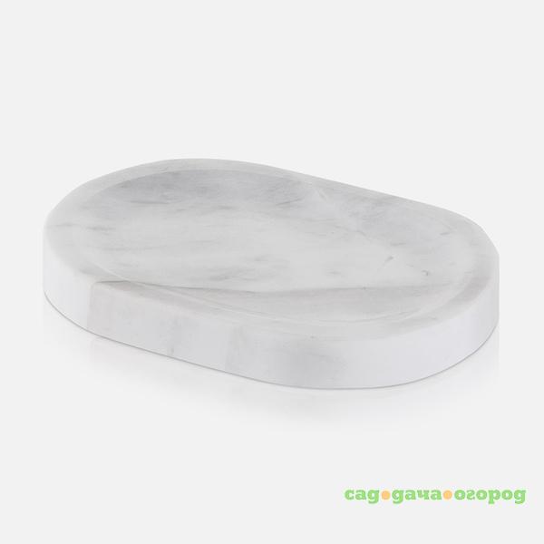 Фото STONE MARBLE Мыльница д.13 x 9 x 1,5 , Мрамор 100%, белый