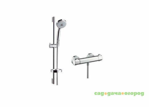 Фото Душевой гарнитур Hansgrohe Croma 100 Multi/Ecostat 1001 SLCombi 0,65 м, 27086000