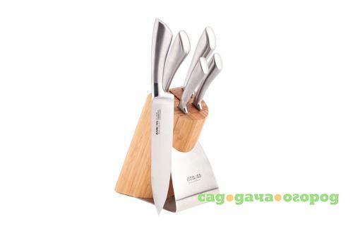 Фото Набор ножей AGNESS, 6 предметов, подставка из дерева