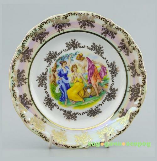 Фото Тарелка десертная PORCELAINE Czech Gold Hands, Золотой вензель, 19 см