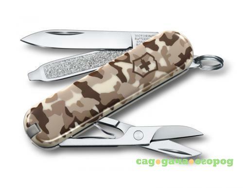 Фото Нож-брелок VICTORINOX, Classic, SD Desert Camouflage, 5,8 см, 7 функций