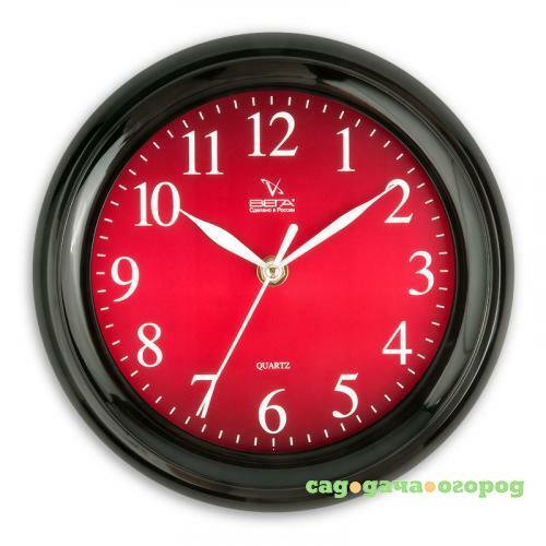 Фото Часы настенные ВЕГА, Классика, 23 см, бордо