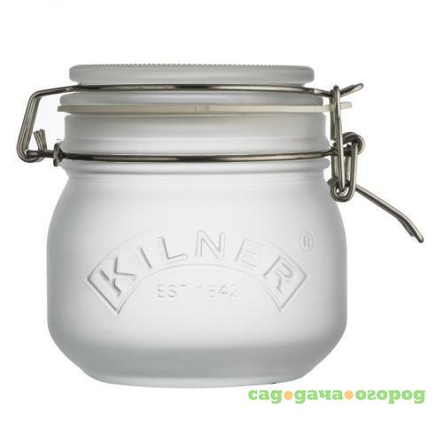 Фото Банка для хранения KILNER, Clip Top, 500 мл, белый