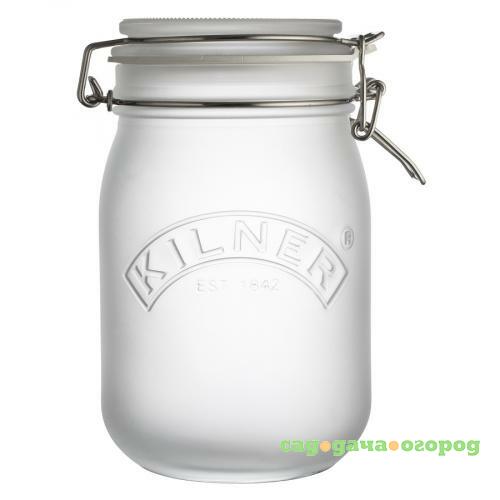 Фото Банка для хранения KILNER, Clip Top, 1 л, белый