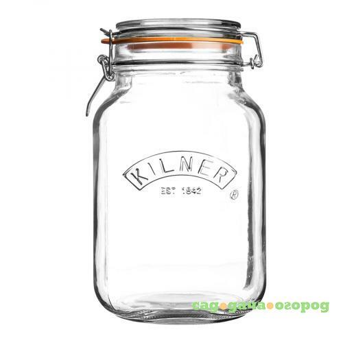 Фото Банка для хранения KILNER, Clip Top, 1,5 л, квадратная