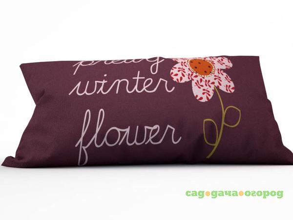 Фото Декоративная подушка Зимние Цветы (25х45)