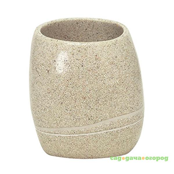 Фото Stones Sand beige Стакан (полирезина/бежевый), 8,5х6,5х9,5 см