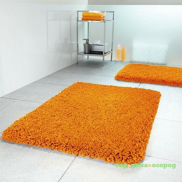 Фото Коврик для ванной комнаты Spirella Highland, 90х60см, полиэстер, цвет: оранжевый